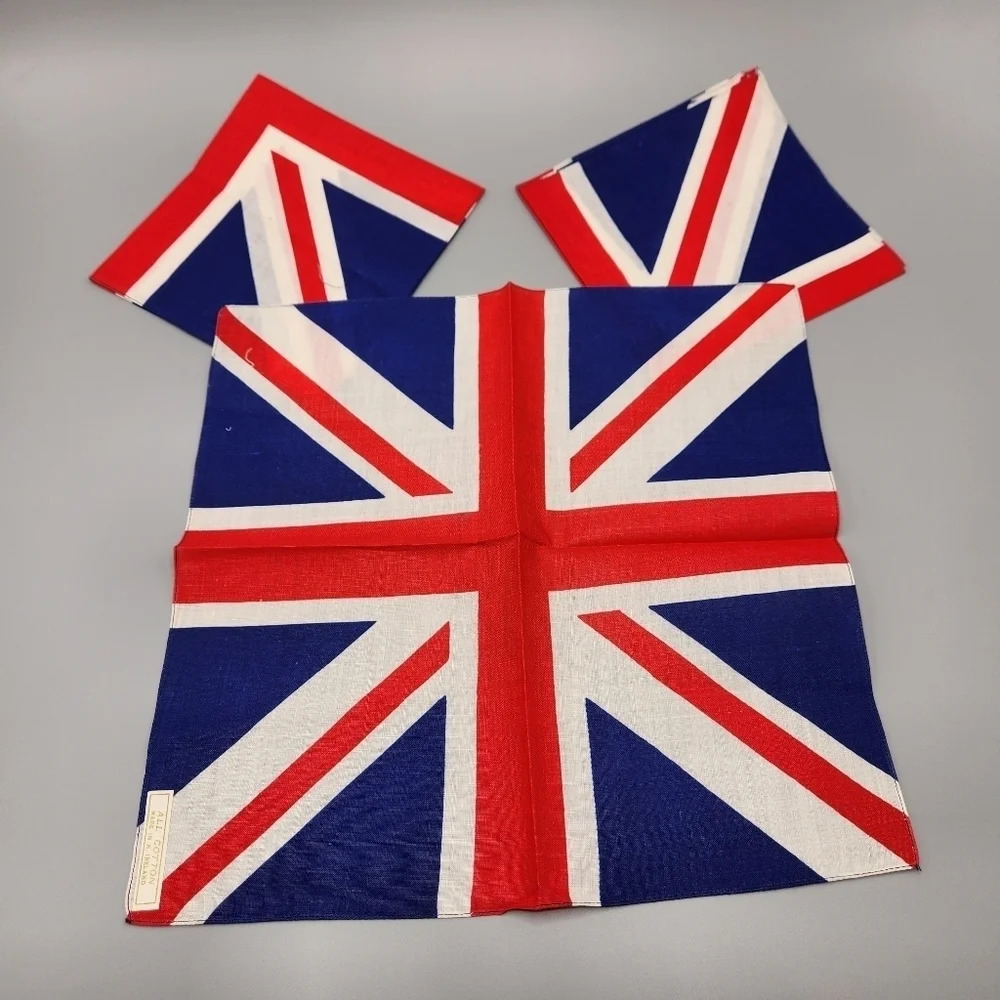 Three Union Jack Handkerchiefs  Cotton